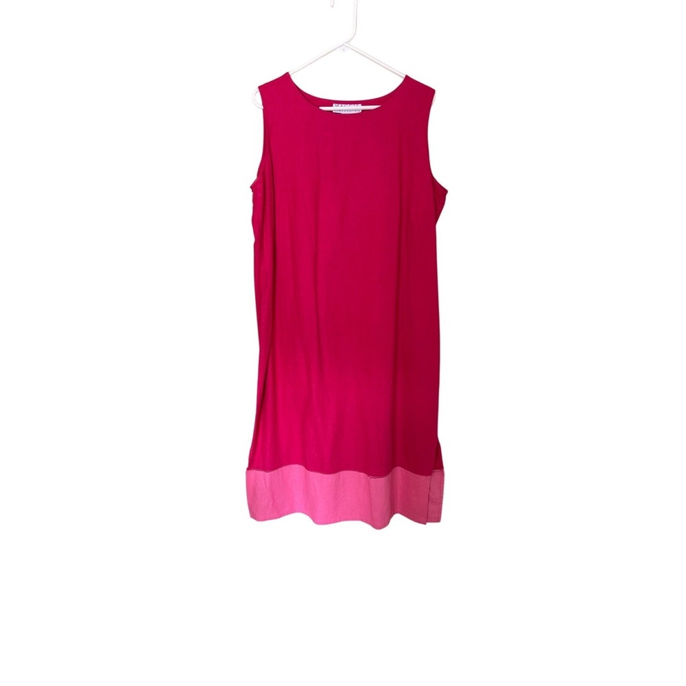 Maggie McNaughton  Sleeveless Pink Dress 1X Linen Blend Lagom Boho Beachy Resort